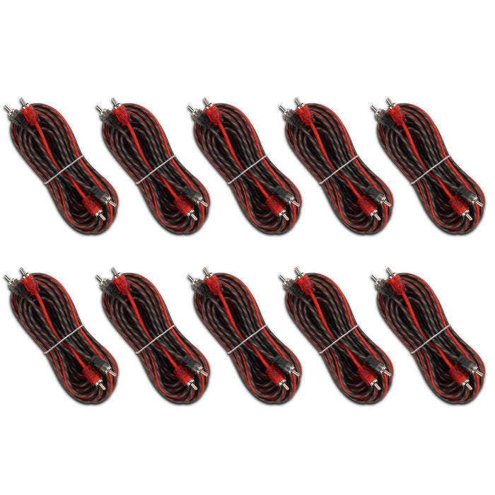 20 ft Ultra Flex 100% OFC RCA Cable Wire – 10-Pack
