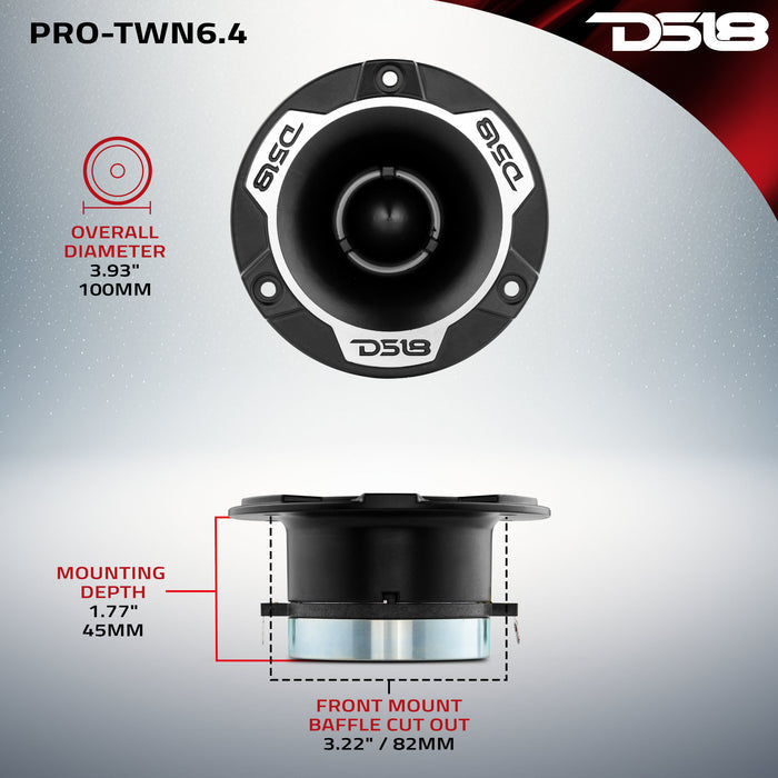 4" High Compression Neodymium Tweeter | 150W RMS 1.25 " Polyimide 4-Ohm Vc