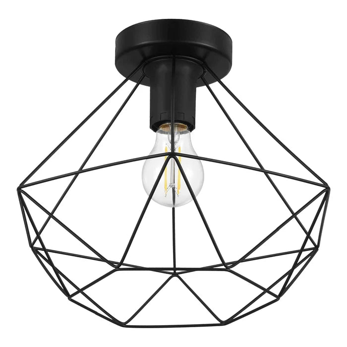 Semi-flush mount ceiling light, by EGLO, for hallway, bedroom, or entryway