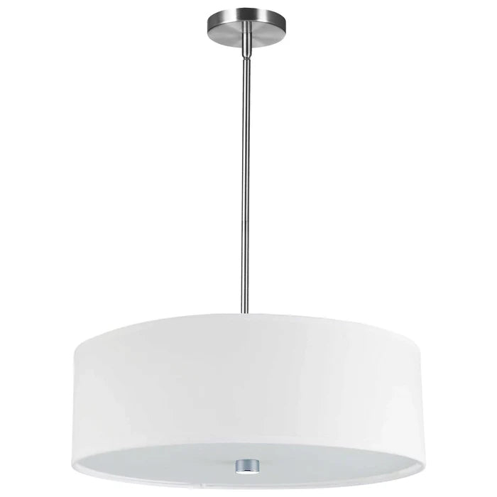 White pendant light, by Dainolite, for kitchen island or dining