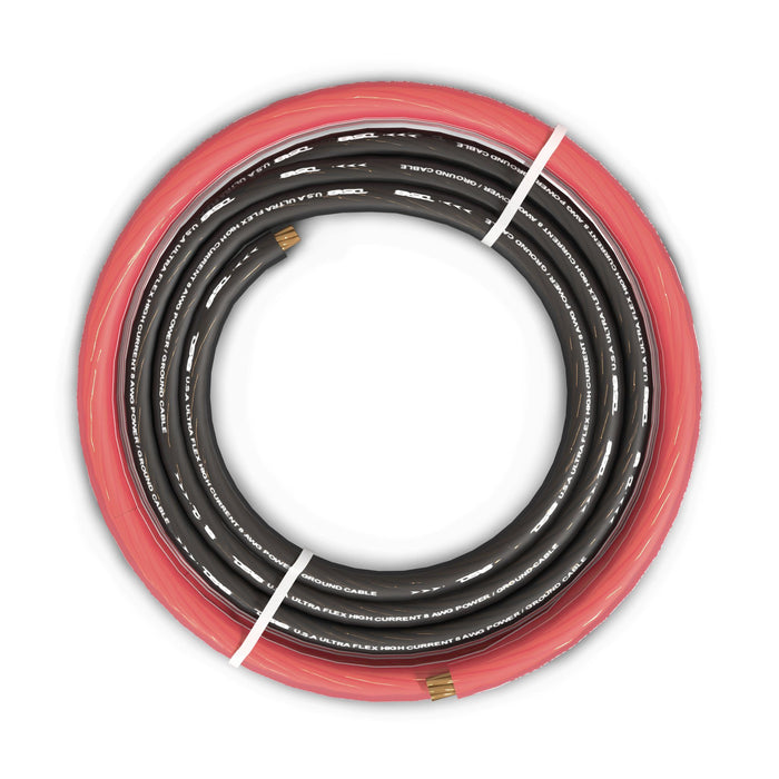 DS18 8-GA Ultra Flex CCA Ground Power Cable 5 Ft Black and 20 Ft Red Kit