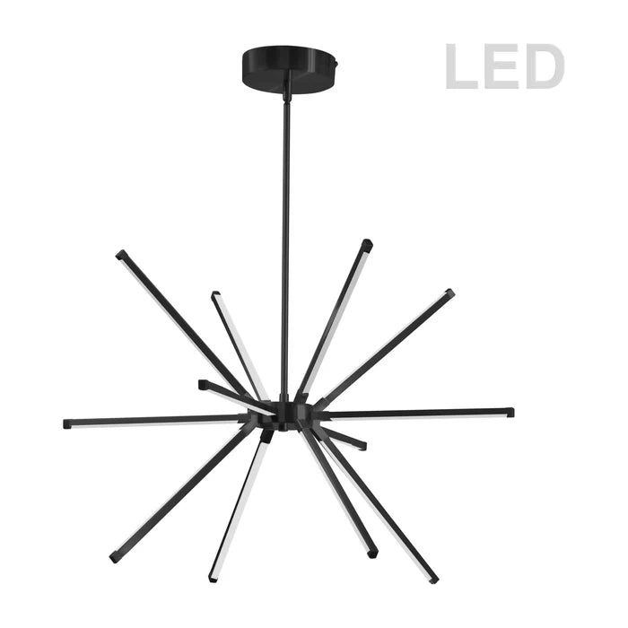 LED black chandelier, by Dainolite