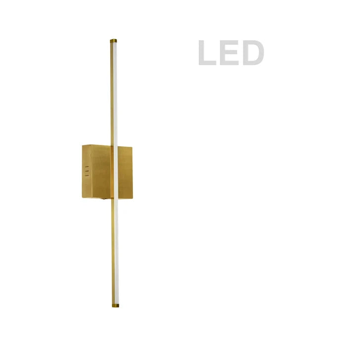 LED aged brass wall sconce, by Dainolite, for hallway or living room