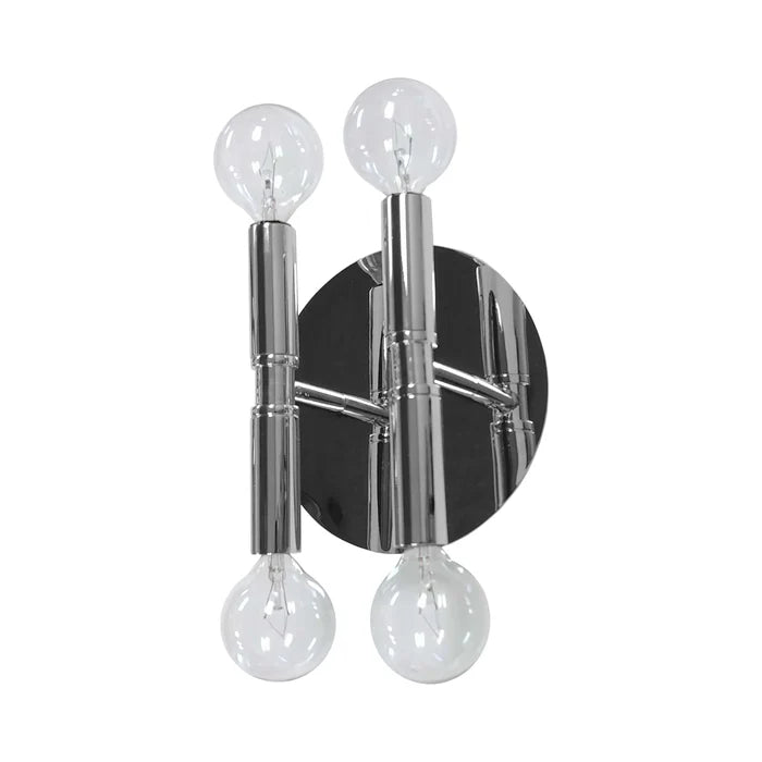 Polished chrome wall sconce, by Dainolite, for hallway or living room