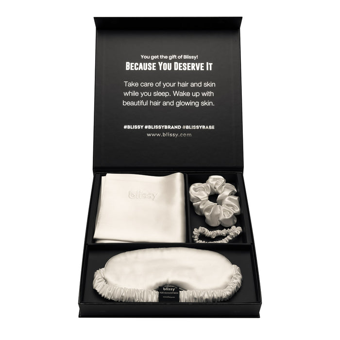 Blissy King White Blissy Dream Set Lifestyle – Mulberry Silk