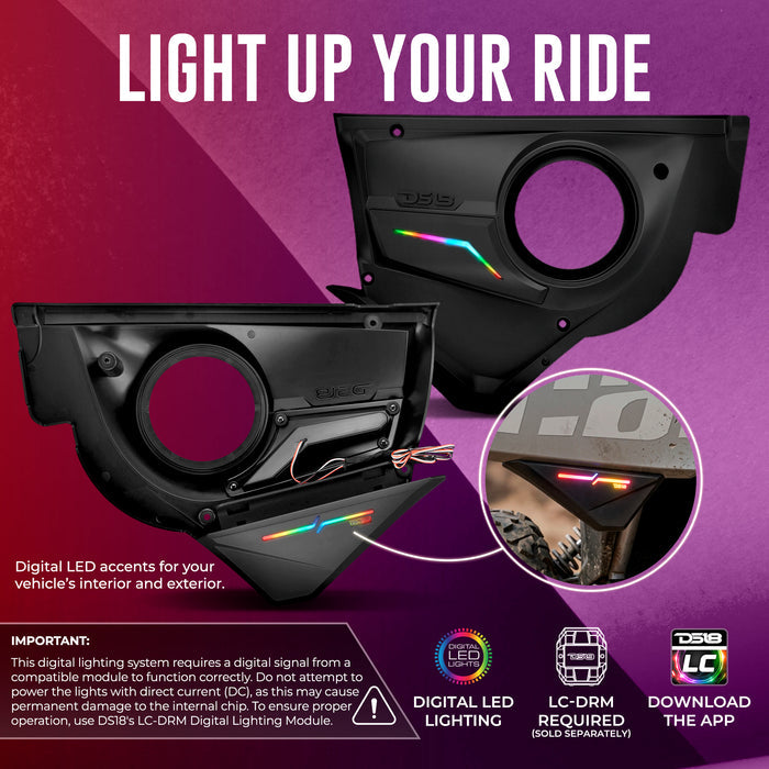 Can-Am Maverick X3 Door Speaker Panels with Digital LED Lighting