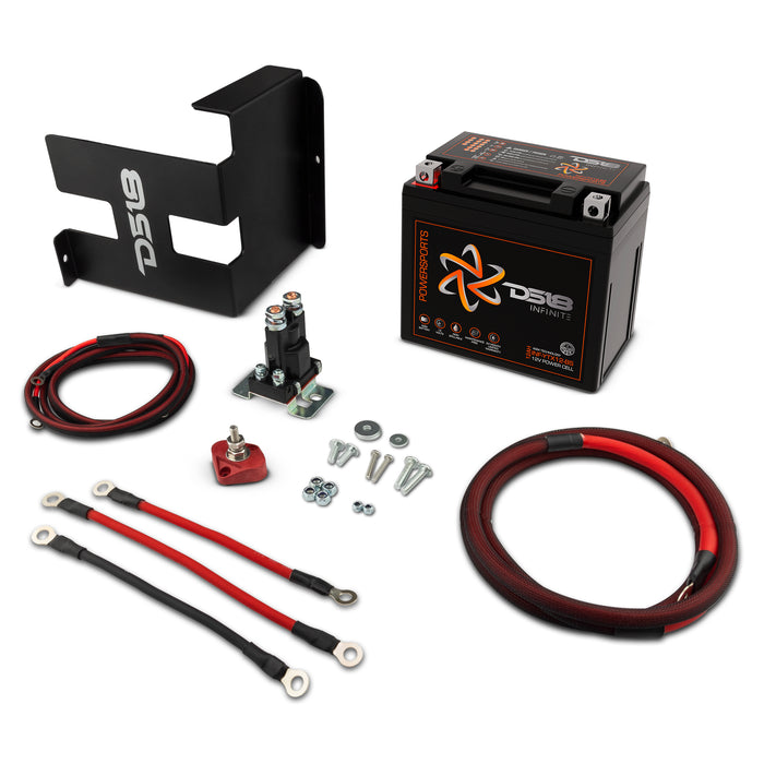 Can-Am Maverick X3 Second Battery Upgrade Kit with Battery - More Battery Reserve Power For Longer Lasting Audio