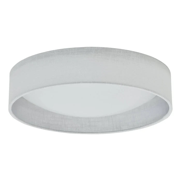 White flush-mount ceiling light, by Dainolite, for hallway, bedroom, or entryway