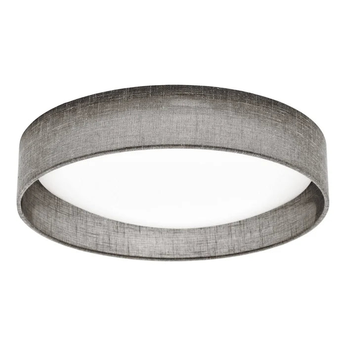 Grey flush-mount ceiling light, by Dainolite, for hallway, bedroom, or entryway