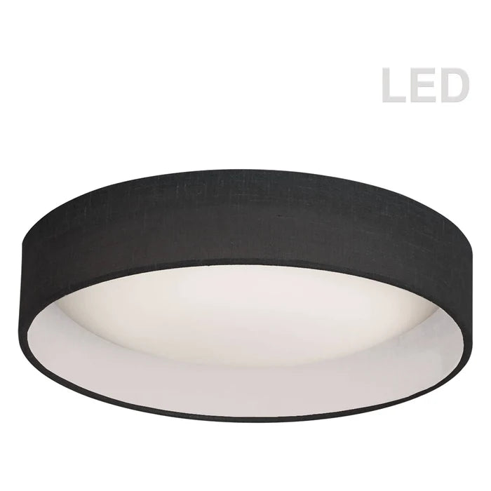 Black flush-mount ceiling light, by Dainolite, for hallway, bedroom, or entryway