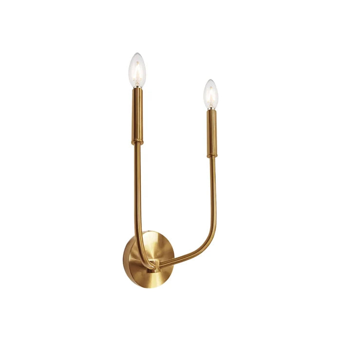 Aged brass wall sconce, by Dainolite, for hallway or living room