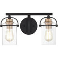 Matte black vanity light, by Quoizel, for bathroom