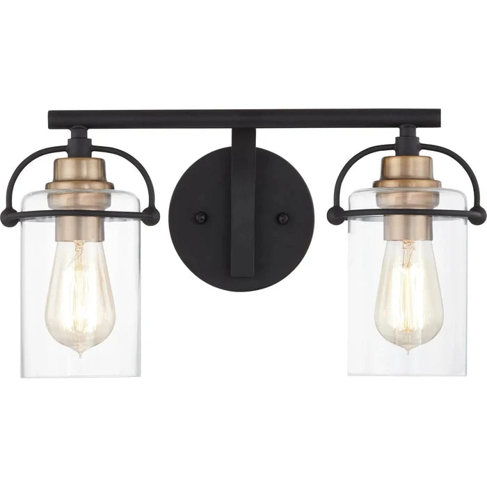 Matte black vanity light, by Quoizel, for bathroom