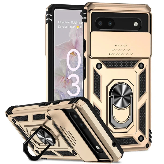 Google Pixel Case with Camera Cover, Kickstand & Magnetic Ring Holder