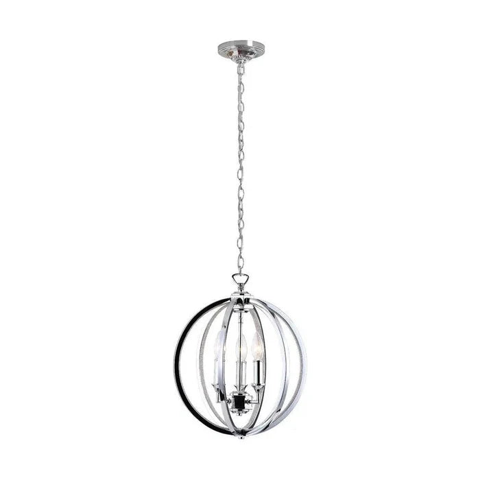Polished chrome chandelier, by Dainolite