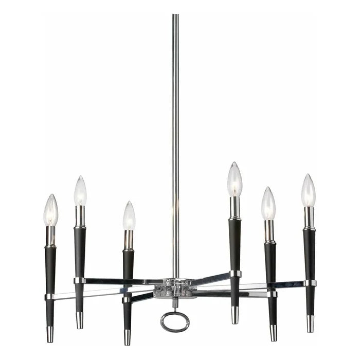 Polished chrome chandelier, by Dainolite