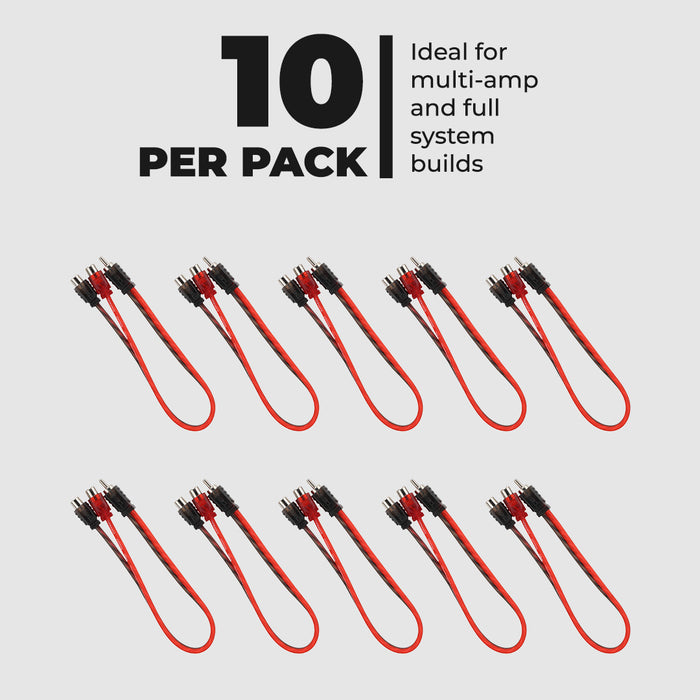 Level 1 RCA 100% Copper OFC Y Connector – 1 Male / 2 Female - 10-Pack