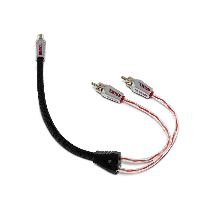 DS18 HQRCA1F2M 1 Female to 2 Male Dual Twist RCA