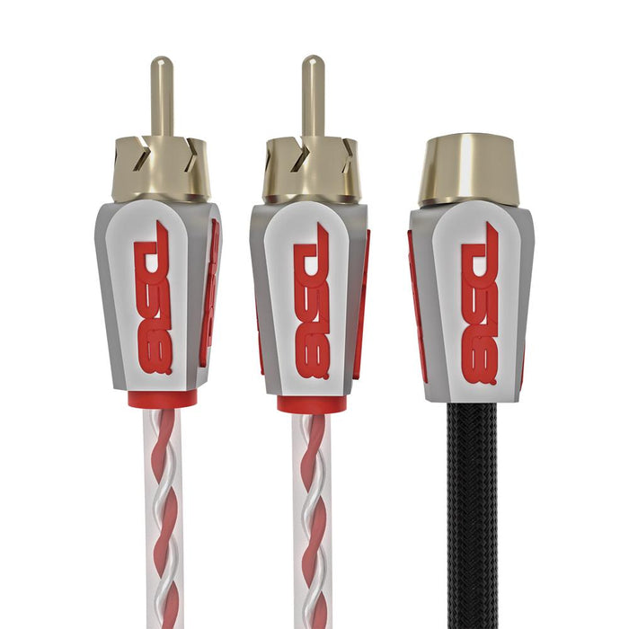 DS18 HQRCA1F2M 1 Female to 2 Male Dual Twist RCA