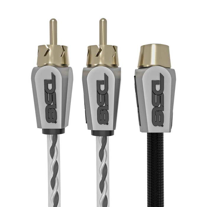 DS18 HQRCA1F2M 1 Female to 2 Male Dual Twist RCA