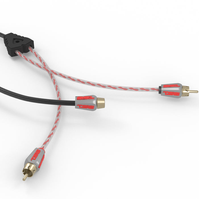 DS18 HQRCA1F2MKIT 1 Female to 2 Male Dual Twist RCA 1x Red 1x Black Kit