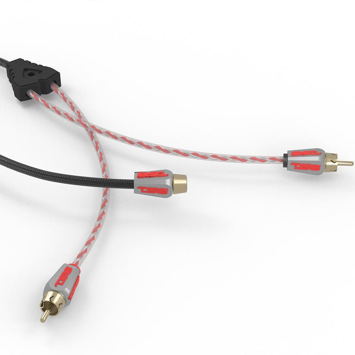 DS18 HQRCA2F1M 1 Male to 2 Female Dual Twist RCA