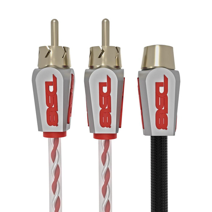 DS18 HQRCA2F1M 1 Male to 2 Female Dual Twist RCA