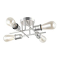 Polished chrome flush-mount ceiling light, by Dainolite, for hallway, bedroom, or entryway