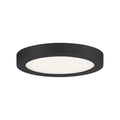 Earth black flush-mount ceiling light, by Quoizel, for hallway, bedroom, or entryway