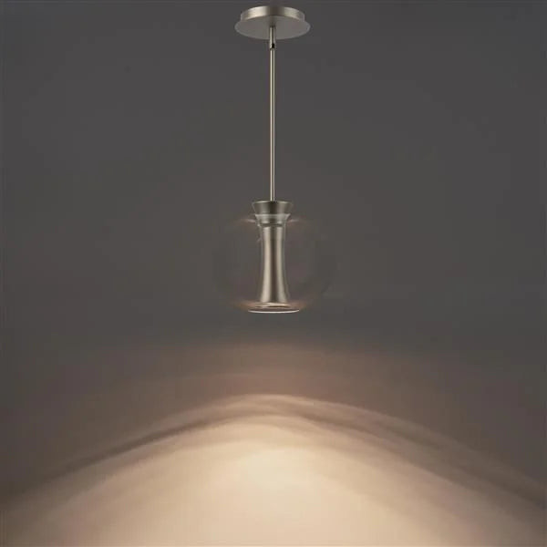 Brushed nickel pendant light, by WAC, for kitchen island or dining