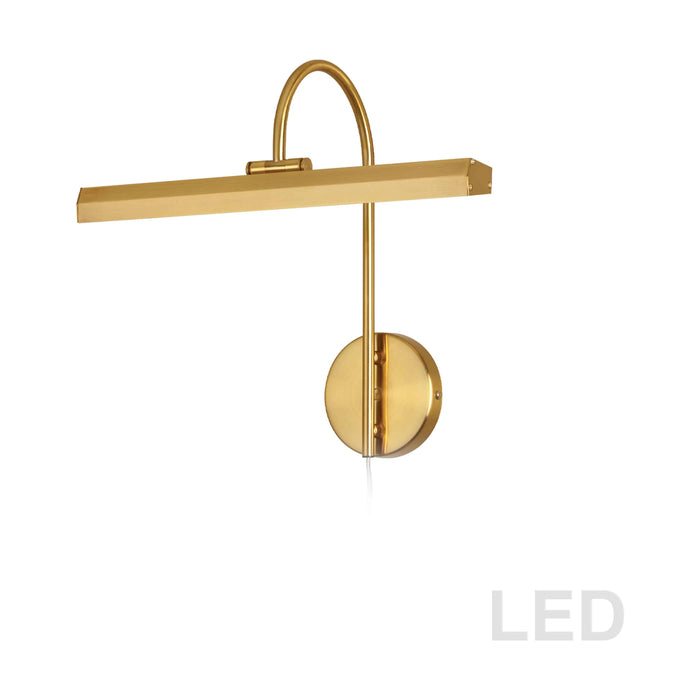 LED aged brass vanity light, by Dainolite, for bathroom