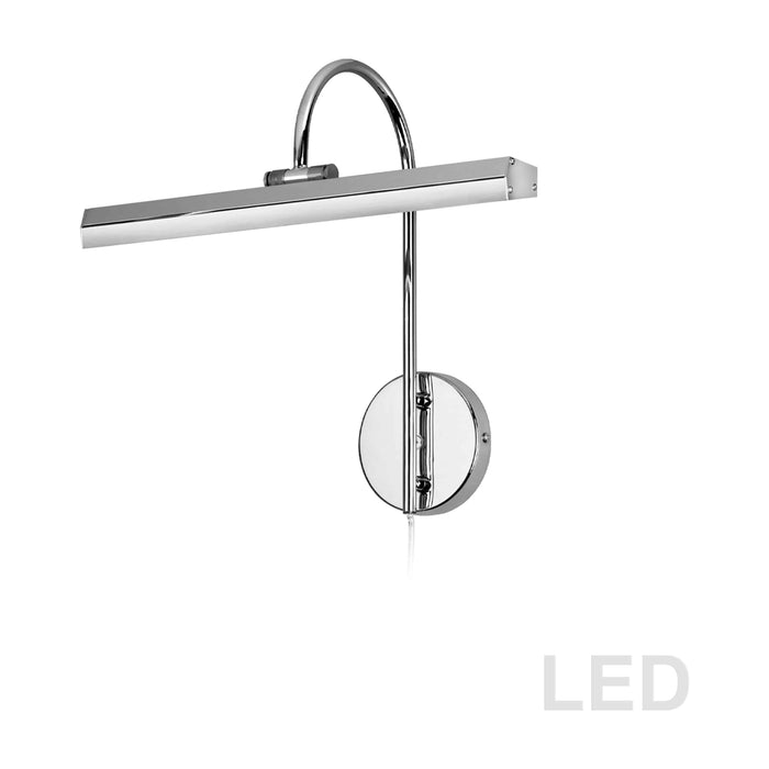 LED polished chrome vanity light, by Dainolite, for bathroom