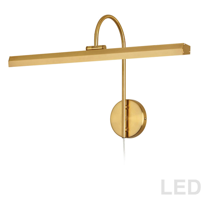 LED aged brass vanity light, by Dainolite, for bathroom