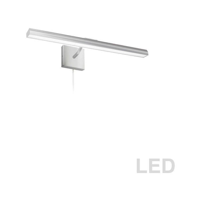 LED satin chrome vanity light, by Dainolite, for bathroom