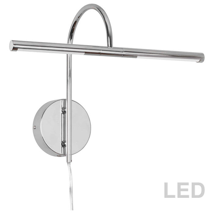 LED polished chrome vanity light, by Dainolite, for bathroom