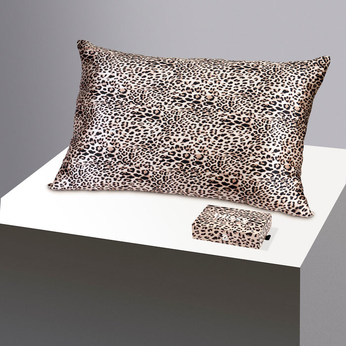 Blissy Standard Leopard Pillowcase – 22 Momme Mulberry Silk, 100% Silk