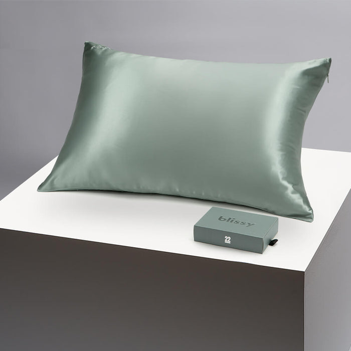 Blissy King Matcha Pillowcase – 22 Momme Mulberry Silk, 100% Silk