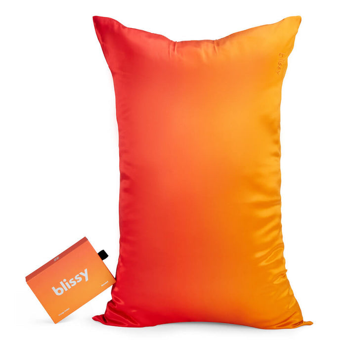 Blissy Orange Ombre Silk Pillowcase Detail – Standard