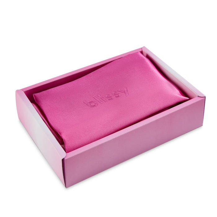 Blissy King Pink Ombre Pillowcase Lifestyle – Mulberry Silk