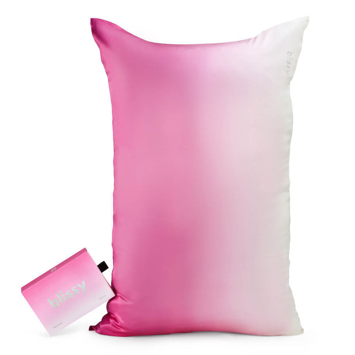 Blissy Pink Ombre Silk Pillowcase Detail – Standard