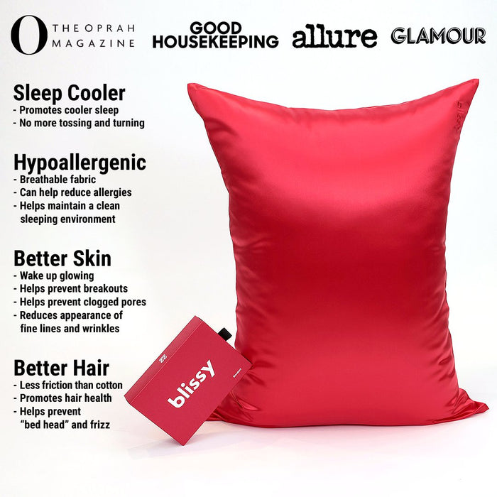 Red Mulberry Silk Pillowcase – Blissy King