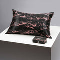 Blissy Standard Rose Black Marble Pillowcase – 22 Momme Mulberry Silk, 100% Silk
