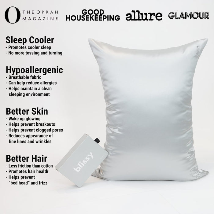 Silver Mulberry Silk Pillowcase – Blissy King