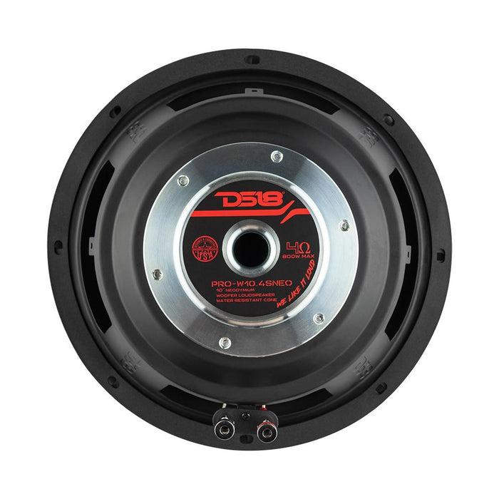 DS18 PRO 10" Water Resistant Cone, Neodymium Woofer 4-Ohm SVC (1 Speaker) Audio car home system Subwoofers  motorcycle loud subwoofer