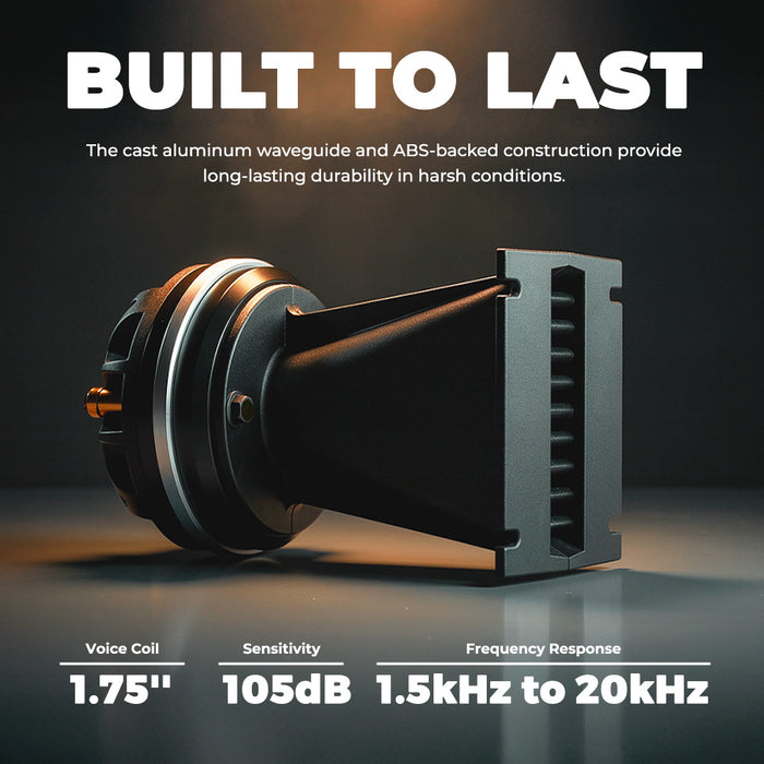 PRO-DK 1" Compression Driver with 3.5" x 4.4" Wave Guide Horn | 360W Peak 8-Ohm, Neodymium Magnet