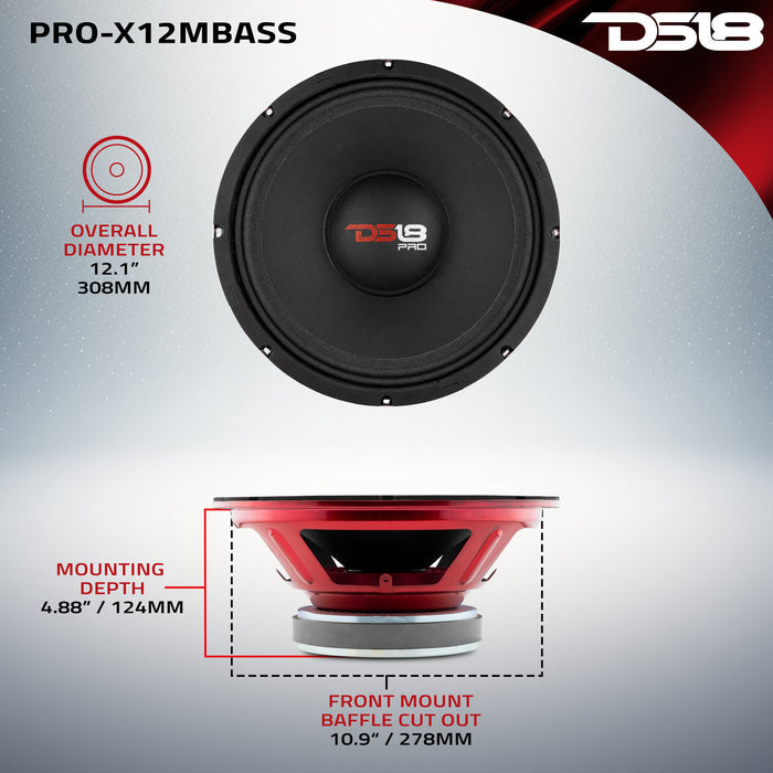 PRO-X 12" Mid-Bass Loudspeaker | 500W RMS 8-Ohm