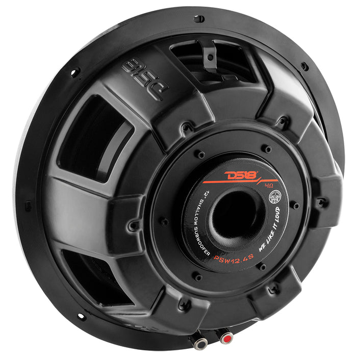 PS Shallow-Mount Water Resistant 12" Subwoofer | 600W RMS Single Voice Coil 4-Ohm