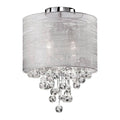 Polished chrome flush-mount ceiling light, by Dainolite, for hallway, bedroom, or entryway