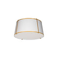 White flush-mount ceiling light, by Dainolite, for hallway, bedroom, or entryway