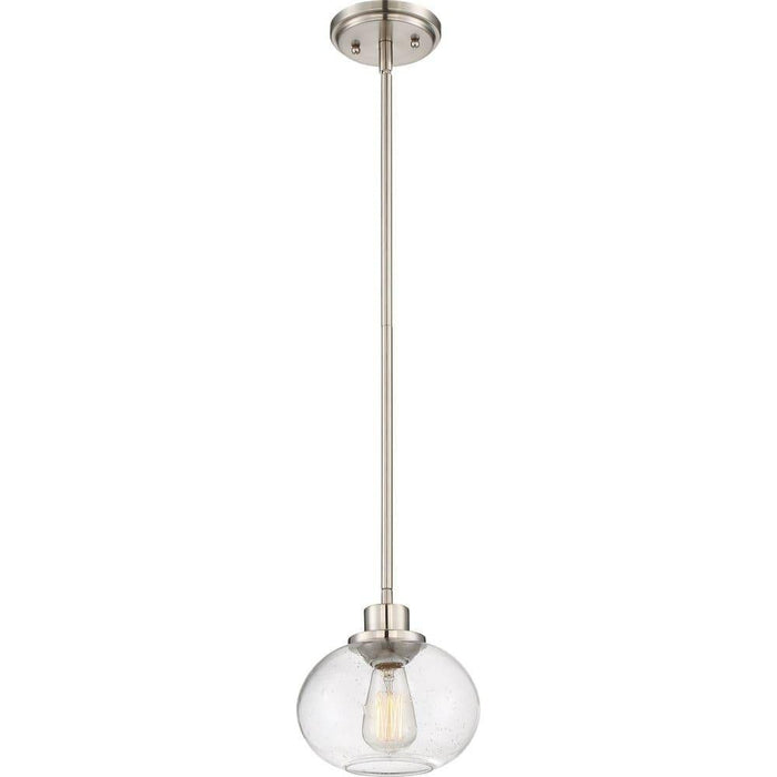 Brushed nickel pendant light, by Quoizel, for kitchen island or dining